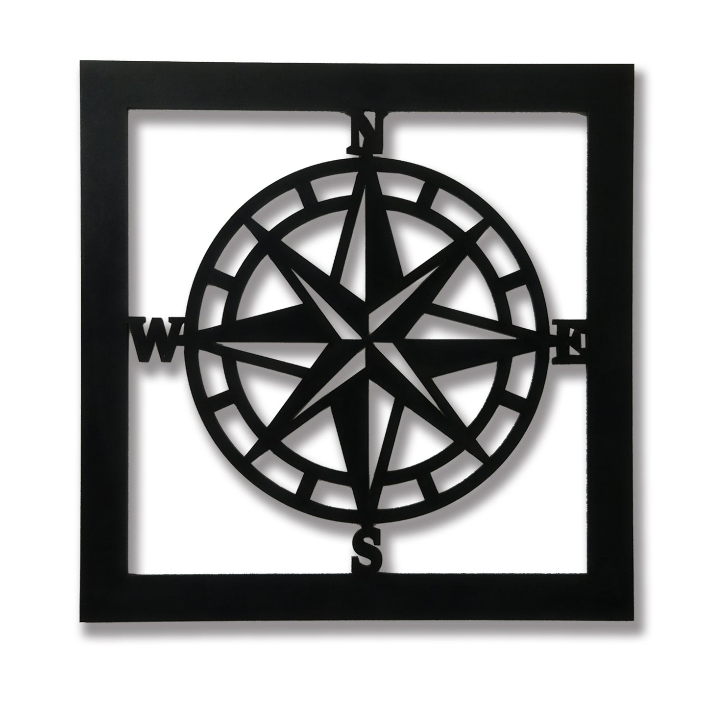 Black Wooden Nautical Compass Wall Décor