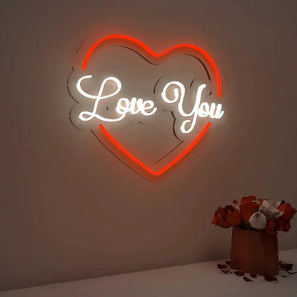 Love You Heart Neon Led Light