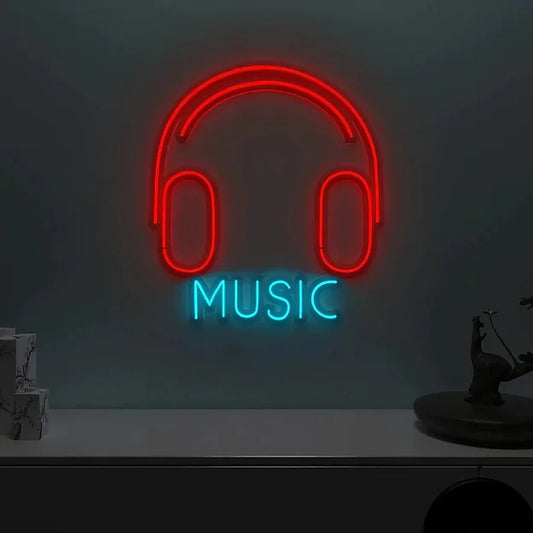 Music Headphone Neon Led Light