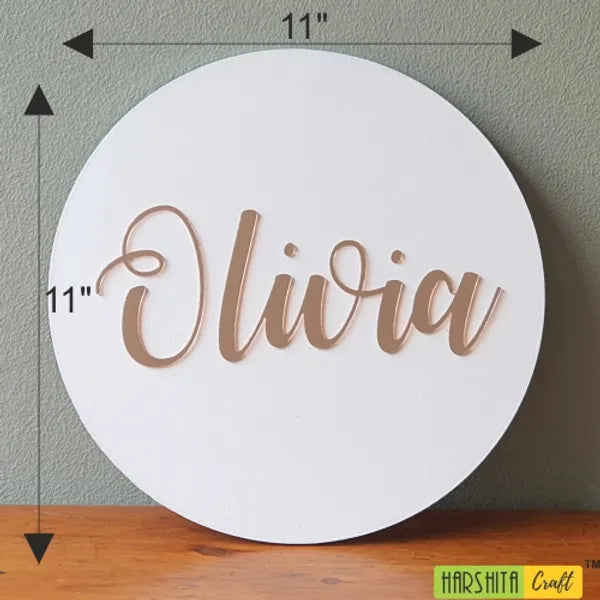 Olivia Circular Name Plate