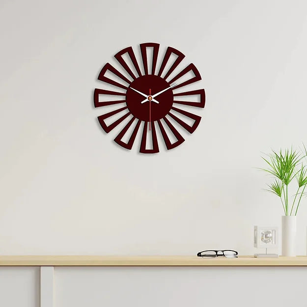Cart Wheel Shape Designer Wooden Wall Clock