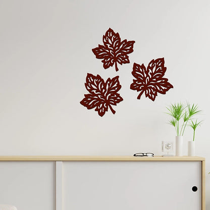 Wooden Finish Leaves Wall Hangings
