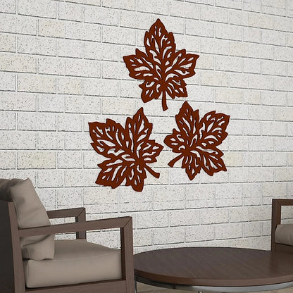 Wooden Finish Leaves Wall Hangings