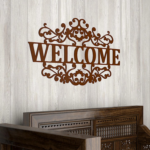 Wooden Finish Welcome Wall Hanging