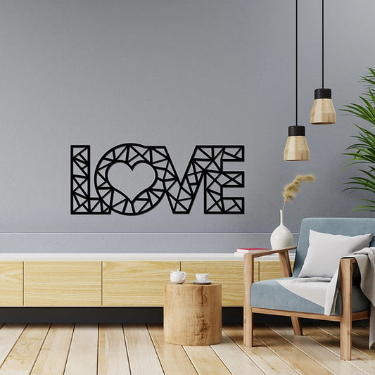 Black Finished Love Text Wall Hanging