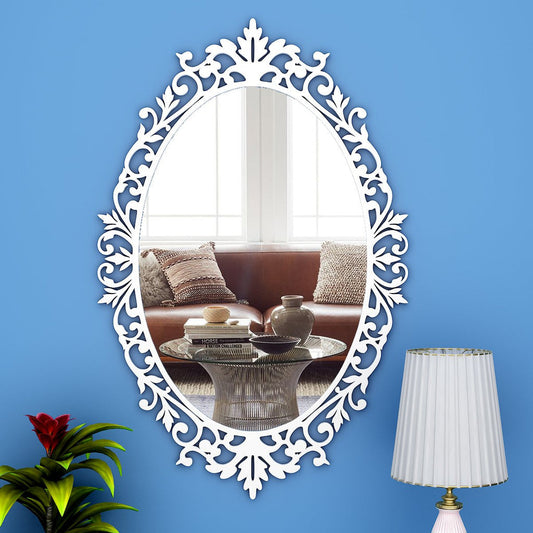Beautiful Designer Classic Oval Shape Vanity Mirror with Bold Motif Frame