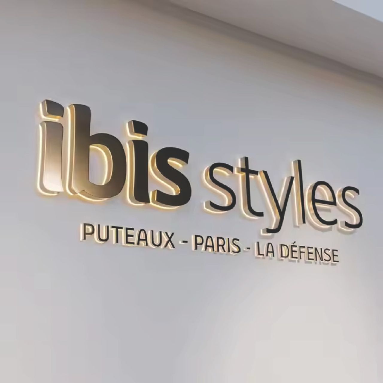 Golden Steel Glow Sign